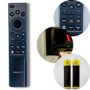 Kit Controle Compatível Com TVs 4k Samsung FBG-9177 - Pilha
