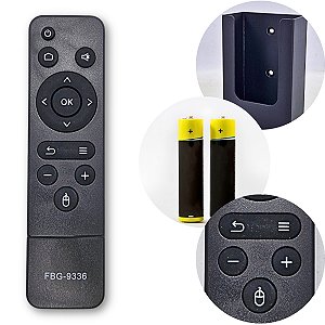 Kit Controle Pilha Suporte Compatível TVBox Aquário STV3000+