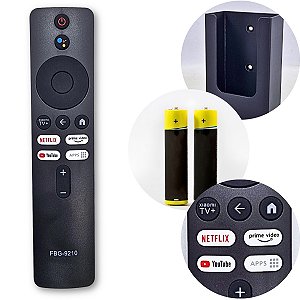 Kit Controle Remoto Pilha Suporte Compatível Mi Box FBG-9210
