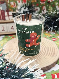 Sr. Biscoito | Maçã, Banana e Canela | Vela de Natal | 60g