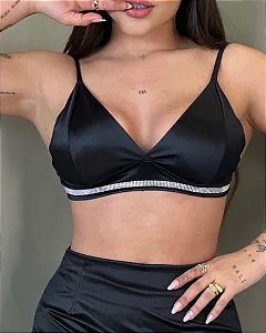 Top acetinado