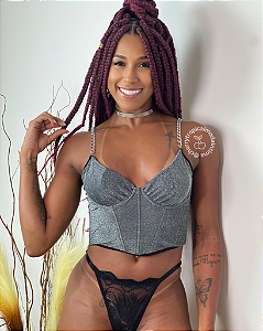 Cropped  em lurex Júlia
