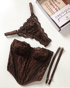 Corset de renda com aro e barbatanas Verena
