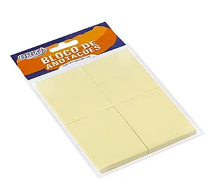 BLOCO ADESIVO SMART NOTES 38X51MM- AMARELO PASTEL - 50FLS - 4BLOCOS