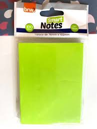 BLOCO ADESIVO SMART NOTES 76X102MM - VERDE NEON - 100FLS - 1BLOCO
