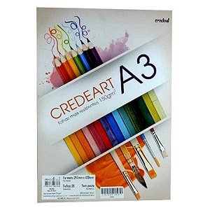 BLOCO PAPEL A-3 DESENHO BRANCO 180g 20FLS CREDEAL