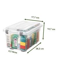 CAIXA ORGANIZADORA PLASTICA 4,3L PEQUENA CRISTAL SANREMO 955