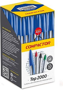 CANETA ESFEROGRAFICA COMPACTOR ECONOMIC AZUL C/50
