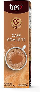 CAPSULA CAFE C/LEITE TRES NOVA FORMULA COM 10 CAP 9G