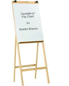 CAVALETE P/FLIP CHART C/QUADRO BRANCO 60X90 MADEIRA SOUZA