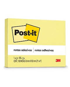 POST-IT AMARELO 76 X 102 MM 100 FOLHAS 3M