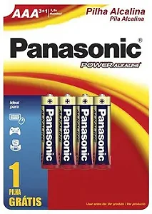 PILHA PALITO ALCALINA AAA LEVE 4 PAGUE 3 UN LR03XAB/L4P3 PANASONIC