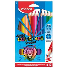LAPIS DE COR 12 CORES JUMBO COLOR PEPS STRONG 863312 MAPED