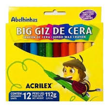 GIZ DE CERA 12 CORES GIZAO 9111 ACRILEX