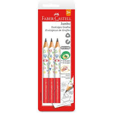 LAPIS GRAFITE ECOLAPIS JUMBO N.2 HB C/3 FABER-CASTELL
