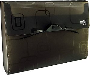 PASTA SANFONA DELLOFINE A4 12 DIVISOES PRETA SMILLE DELLO 6070.P