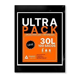 SACO DE LIXO 30L PRETO LEVE 3MC C/100 ULTRA PACK