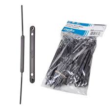 GRAMPO TRILHO PLASTICO PCT C/50UN DELLO PRETO