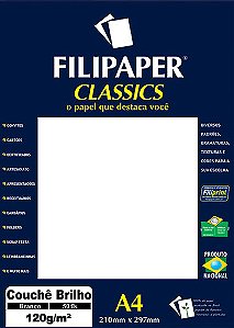 PAPEL COUCHE LASER COATED A4 120g 50FLS FILIPAPER
