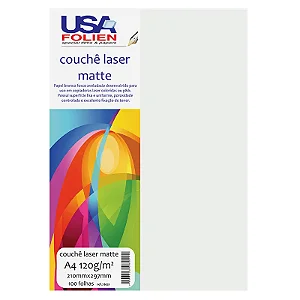 PAPEL COUCHE LASER COATED A4 120g 50FLS USA FOLIEN
