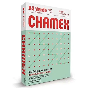 PAPEL SULFITE A4 75G 210 X 297 CHAMEX COLORS VERDE 500FLS
