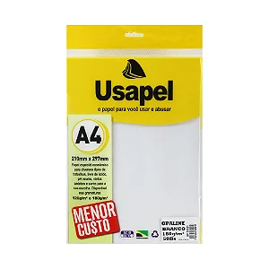 PAPEL ESPECIAL DIPLOMATA OPALINE BRANCO A4 180g 50FLS USAPEL 25021