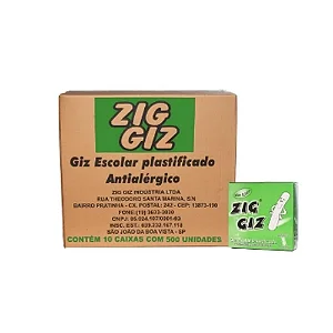 GIZ BRANCO PLASTIFICADO C/500 PALITOS ZIG GIZ