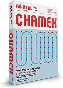 PAPEL SULFITE A4 75G 210 X 297 CHAMEX COLORS AZUL 500FLS