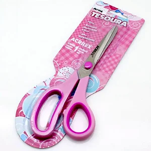 TESOURA USO GERAL ACRILEX 19CM ROSA