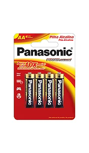 PILHA PEQUENA ALCALINA AA LR6XAB/4B C/4 UN PANASONIC
