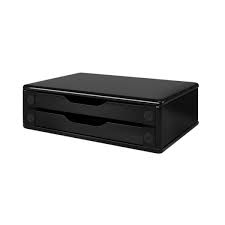 SUPORTE P/ MONITOR C/2 GAVETAS BLACK PIANO 3346 SOUZA (MDF)