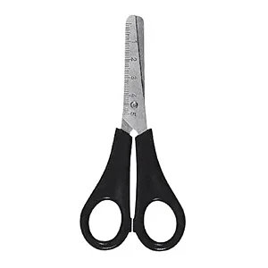 TESOURA ESCOLAR DE AÇO C/ RÉGUA 13CM