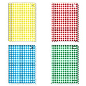 CADERNO 1/4 BROCHURA  CAPA FLEXIVEL XADREZ 80FLS