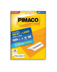 ETIQUETA LASER/JET CARTA 6080 25,4x66,7 PIMACO CX C/10F