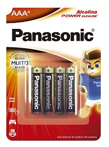 PILHA PALITO ALCALINA AAA LR03XAB/4B C/4UN PANASONIC