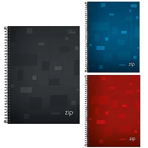 CADERNO UNIVERSITARIO CAPA DURA ESPIRAL TILIBRA ZIP 80F XADREZ C/MARGEM