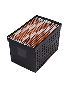 CAIXA ARQUIVO P/ PASTA SUSPENSA PRETA LARGO ALTO ORDENE OFFICE 70122