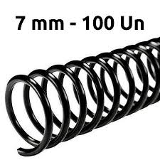 ESPIRAL PRETO P/ENCADERNACAO 07MM P/30F C/100