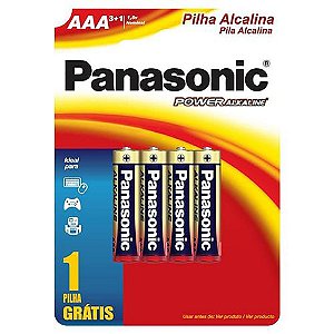 PILHA PEQUENA ALCALINA AA LEVE 4 PAGUE 3 UN LR6XAB/L4P3 PANASONIC