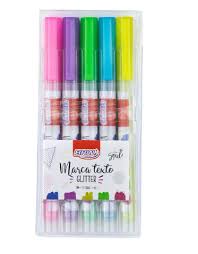 MARCA TEXTO GLITTER - BLISTER C/ 5UN