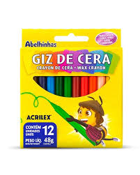 GIZ DE CERA 12 CORES FINO 9012 ACRILEX