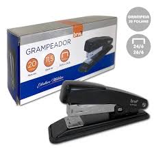 GRAMPEADOR DE METAL BRW PARA 20FLS - BASE DE 11,5CM - PRETO