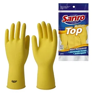 LUVA LATEX SANRO TOP M FORRADA