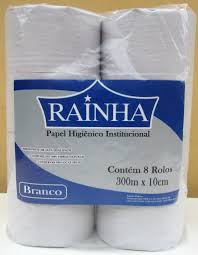 PAPEL HIGIÊNICO RAINHA 08x300 METROS - BRANCO SOFT folha simples