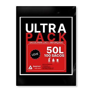 SACO DE LIXO 50L PRETO 5MC C/100 ULTRA PACK