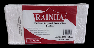PAPEL INTERFOLHA 20x21 RAINHA 1000 FOLHAS - EXTRA LUXO 22g 100% celulose