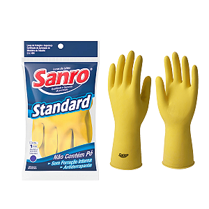 LUVA LATEX MULTIUSO AMARELA M SANRO STANDARD (CA 1494)