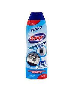 SAPONACEO CREMOSO 250ML C/ CLORO SANY BRIL