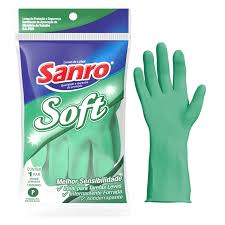 LUVA LATEX MULTIUSO VERDE M SANRO SOFT (CA 5129)