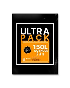 SACO DE LIXO 150L PRETO EXTRAFORTE 7MC C/100 ULTRA PACK